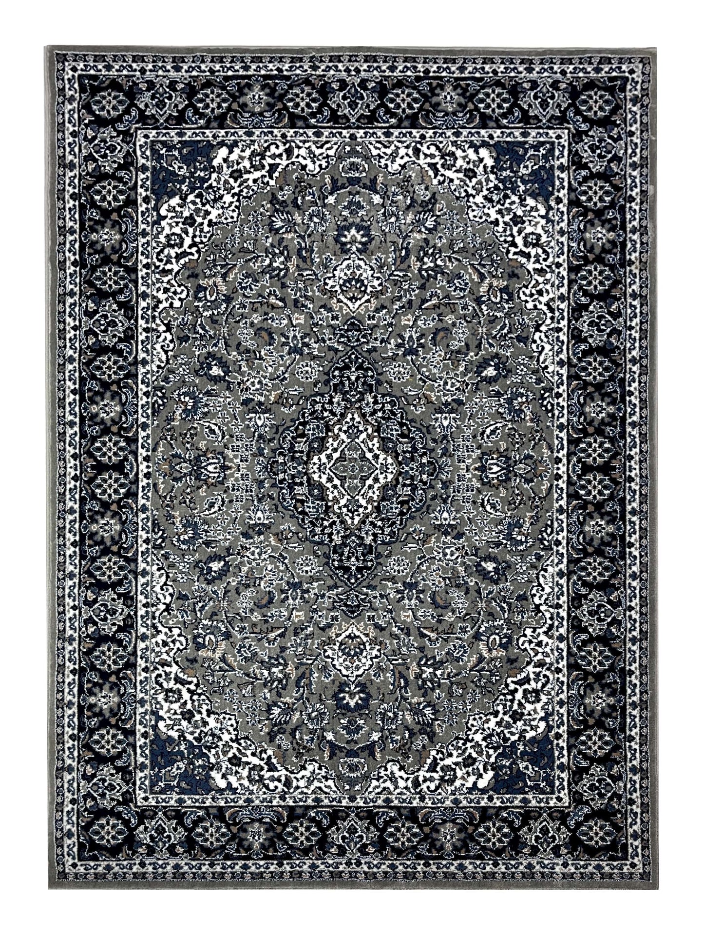 Persian polypropylene Rug,back woven(Article-01-Grey)
Size : 6.6 ft width x 9.6 ft length (200cm x 290cm)