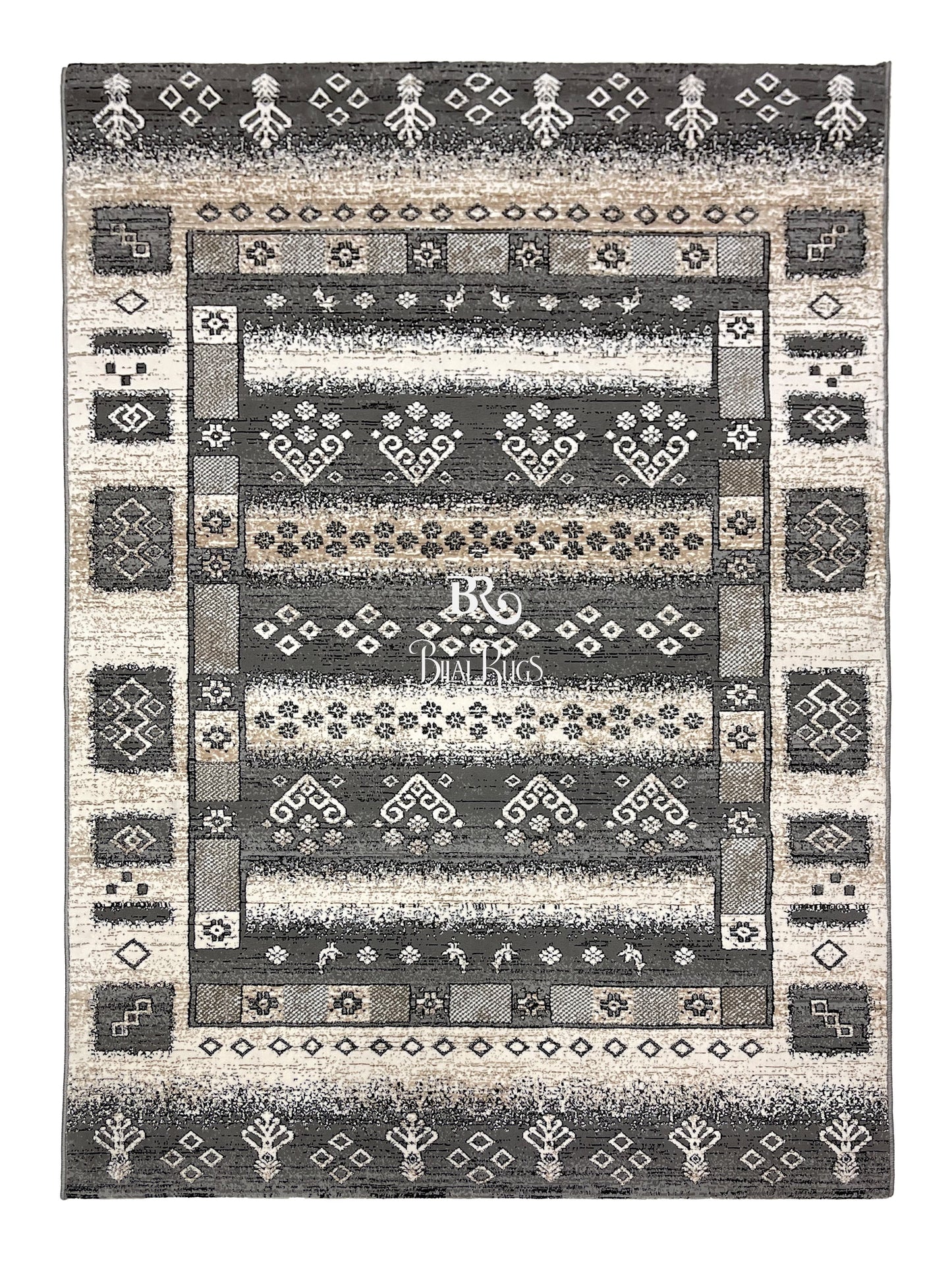 Irani Vintage Woven Rug.
 Article -2048-Grey
Size: 4 ft width x 6 ft length ( 120cm x 180 cm)