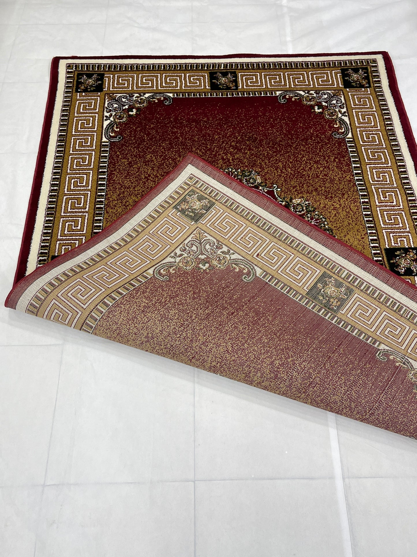 Versace Polypropylene Rug,back woven(Article-75-Red)