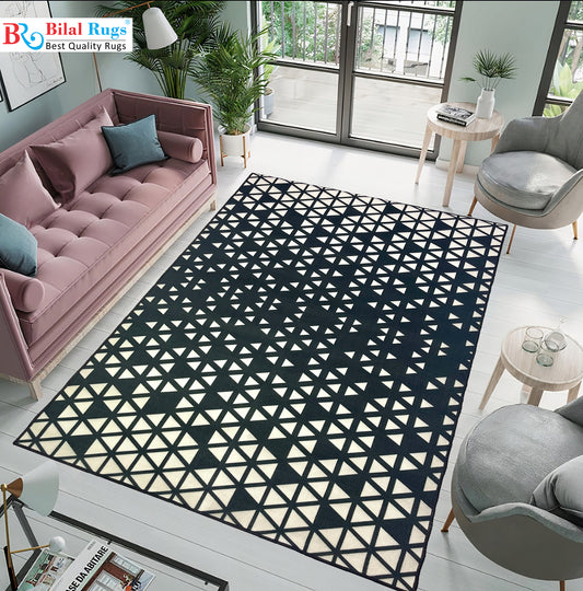 Modern Non-Woven TPR Anti Slip Rug.
Size : 5ft width  x 7.8ft length (150cm x 230cm)
Article-2701-Off white