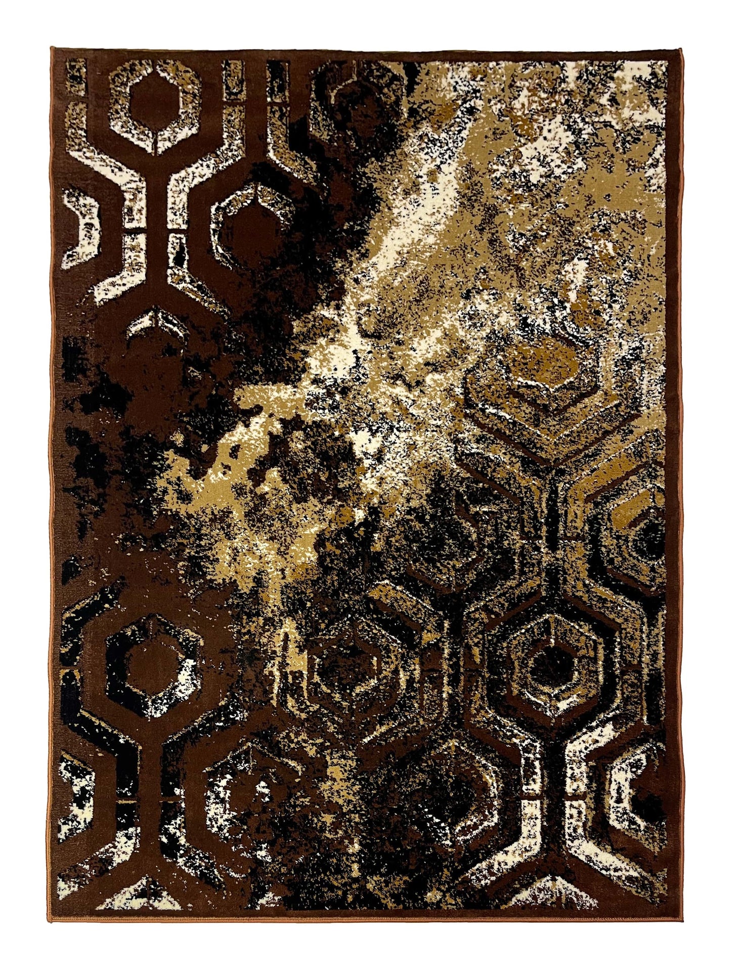 Modern Polypropylene Rug,back woven(Article-1654-Brown)
Size : 5ft width  x 7.3ft length (150cm x 220cm)