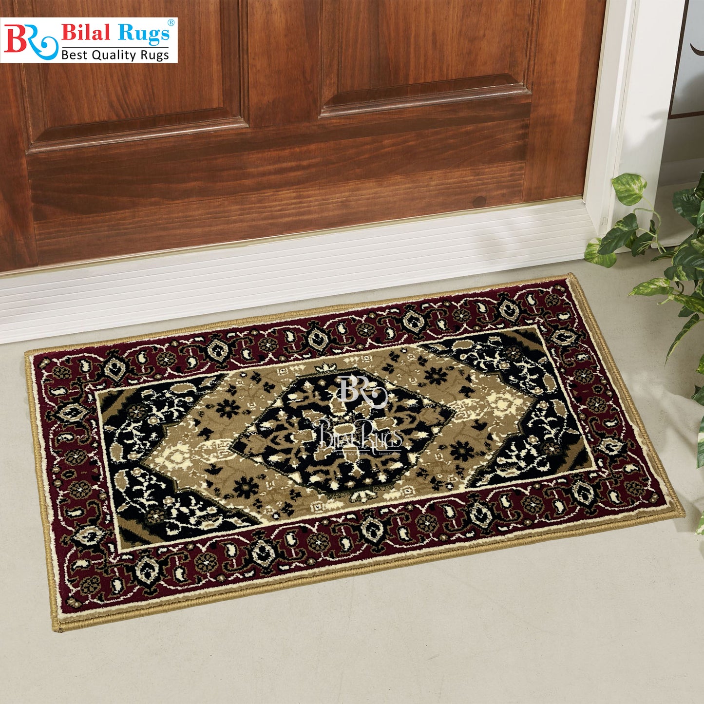 Beige Polypropylene Woven Door Mat.
Size : 40 cm x 75 cm