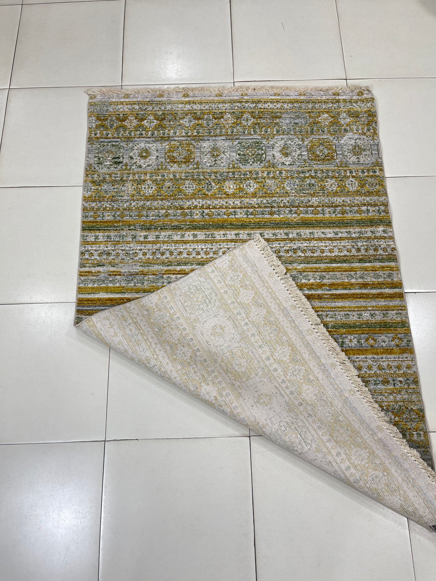 Turkish viscose Rug , Woven Back
Article-314-Yellow 
Size : 3 ft width x 5 ft length (100 cm x 150cm)