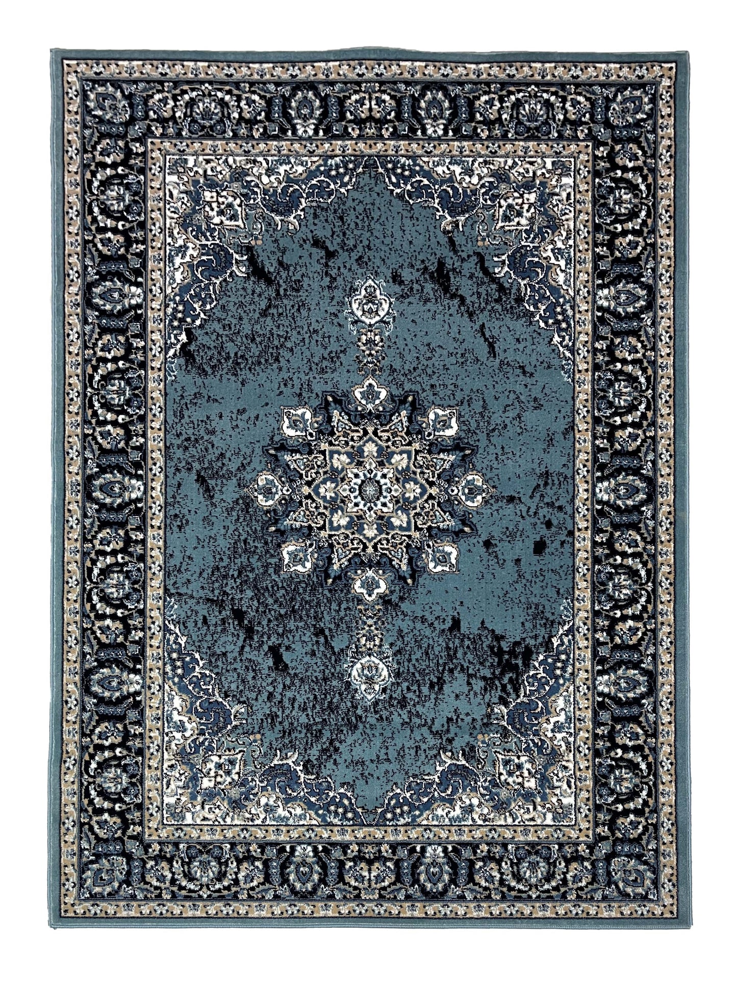 Modern  Polypropylene woven Rug.
Article-4719-Light Blue
Size : 5ft width  x 7.3ft length (150cm x 220cm)