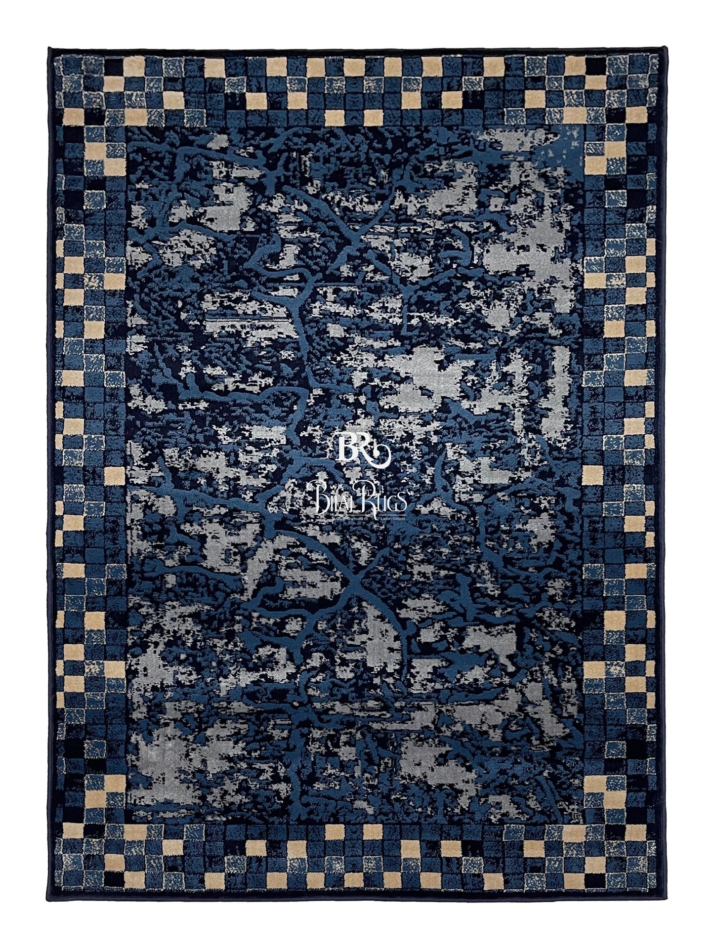 Modern polypropylene Rug,back woven(Article-1021-Blue)
Size : 5ft width  x 7.3ft length (150cm x 220cm)