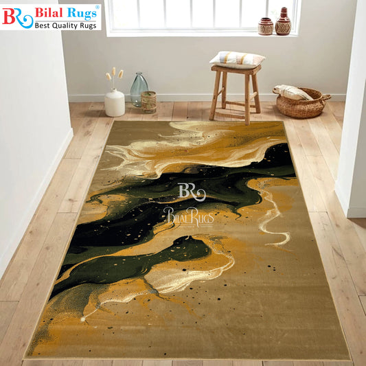 Modern polypropylene Rug,back woven(Article-1766-Beige) Size : 6.6 ft width x 9.6 ft length (200cm x 290cm)