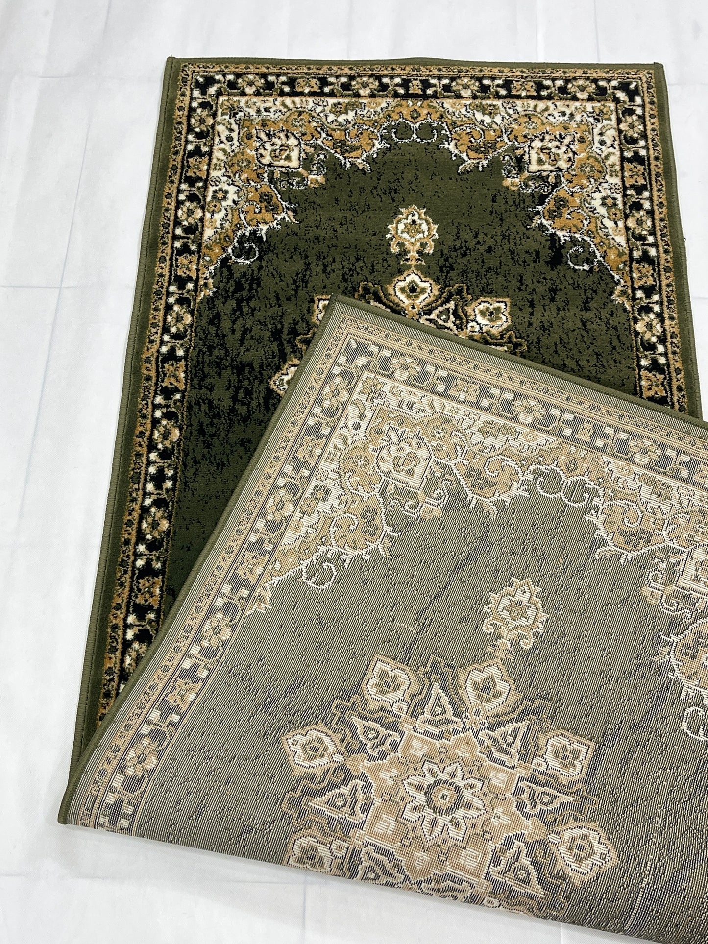 Green Persian Polypropylene Woven Rug.
 Size : 2.6 ft width x 6.6 ft length
 (80 cm x 200cm)
