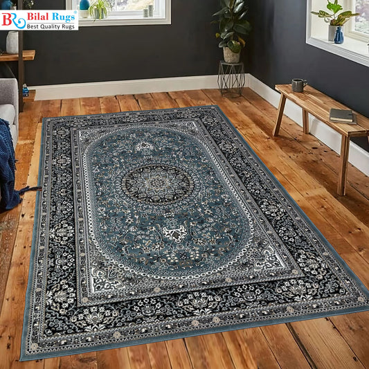 Persian  Polypropylene Rug,back woven(Article-22-Blue )