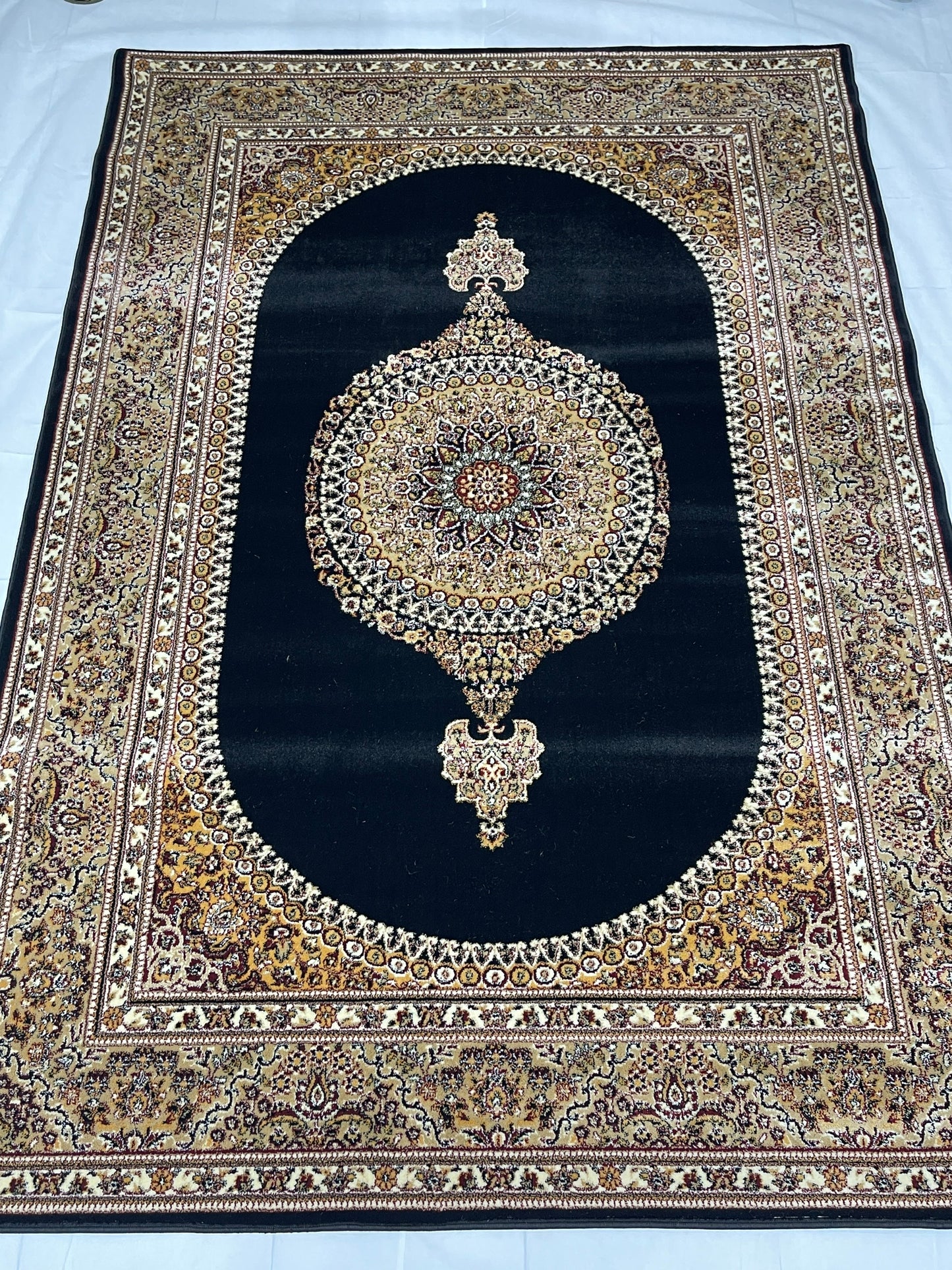 Persian polypropylene Rug,back woven(Article-22-Black  )