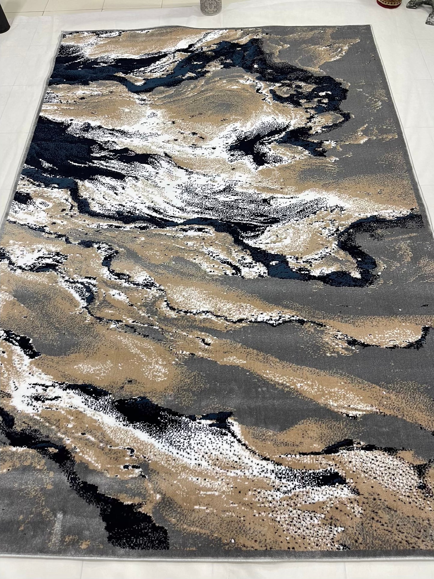 Modern polypropylene Rug,back woven(Article-1560-Grey)