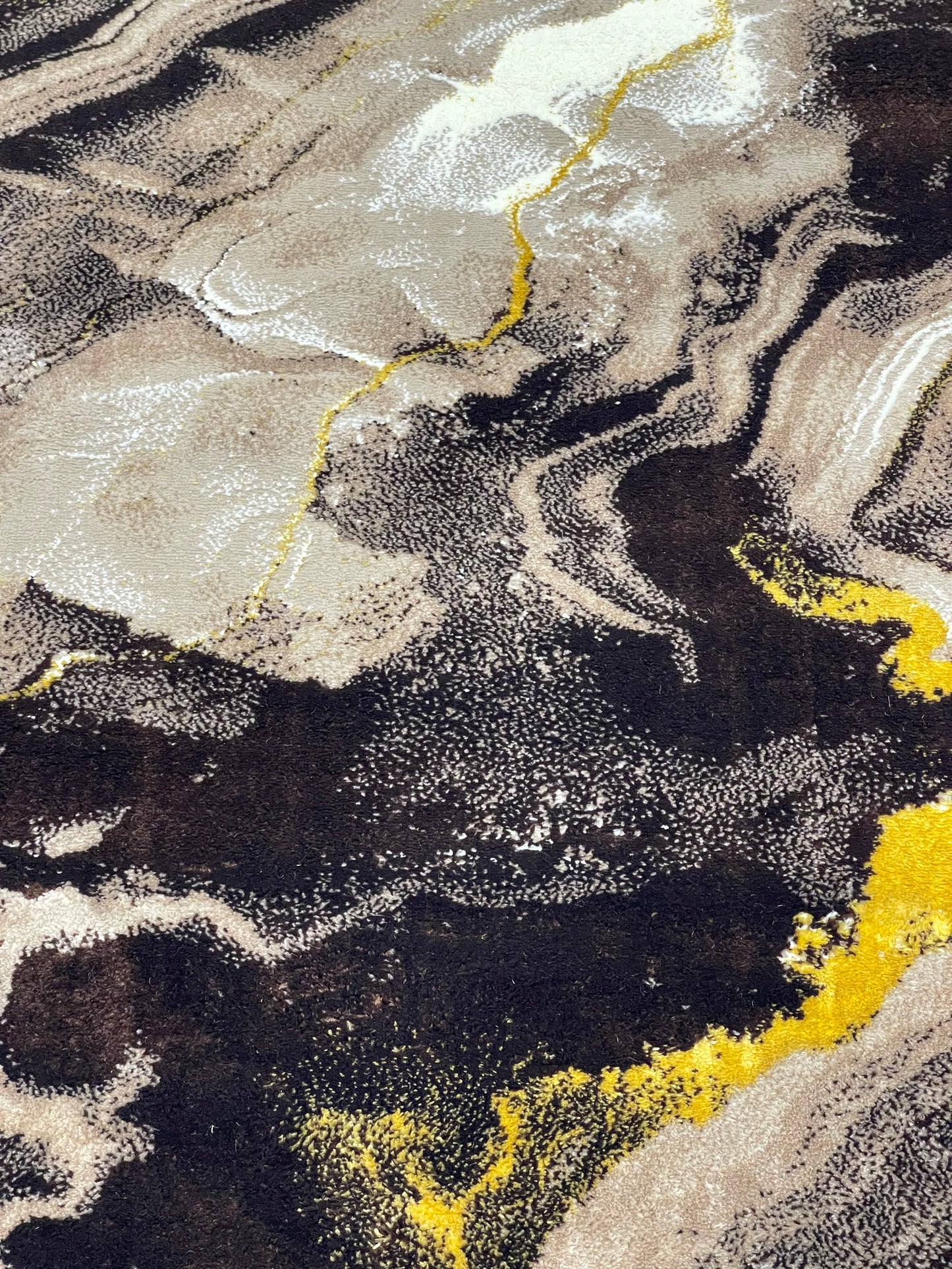 Polyester Silk Woven Rug.(Article-1560-Brown) Size : 4 ft width x 5.6 ft length