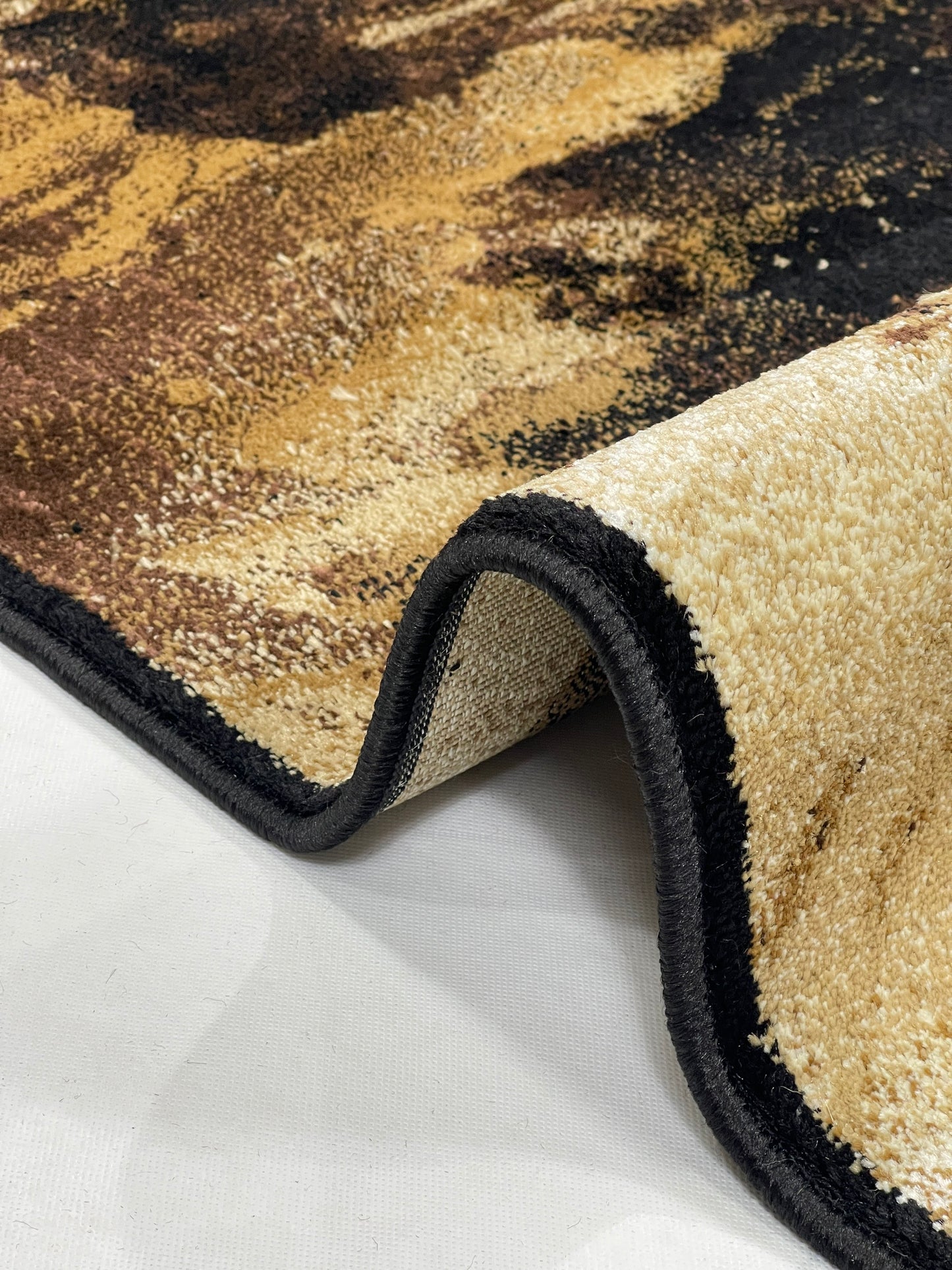 Modern polypropylene Rug,back woven
(Article-175-Black Multi)
Size : 4 ft width x 5.6 ft length (120 cm x 170 cm)