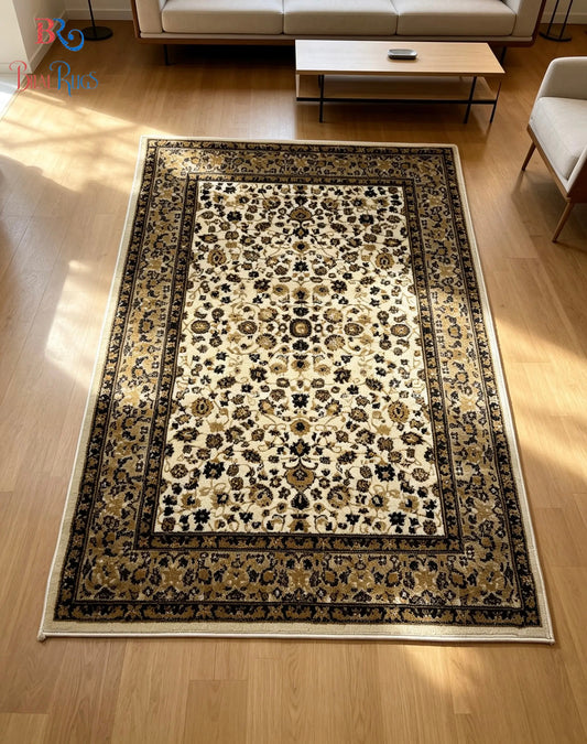 Persian polypropylene Rug,back woven(Article-140-Off white)