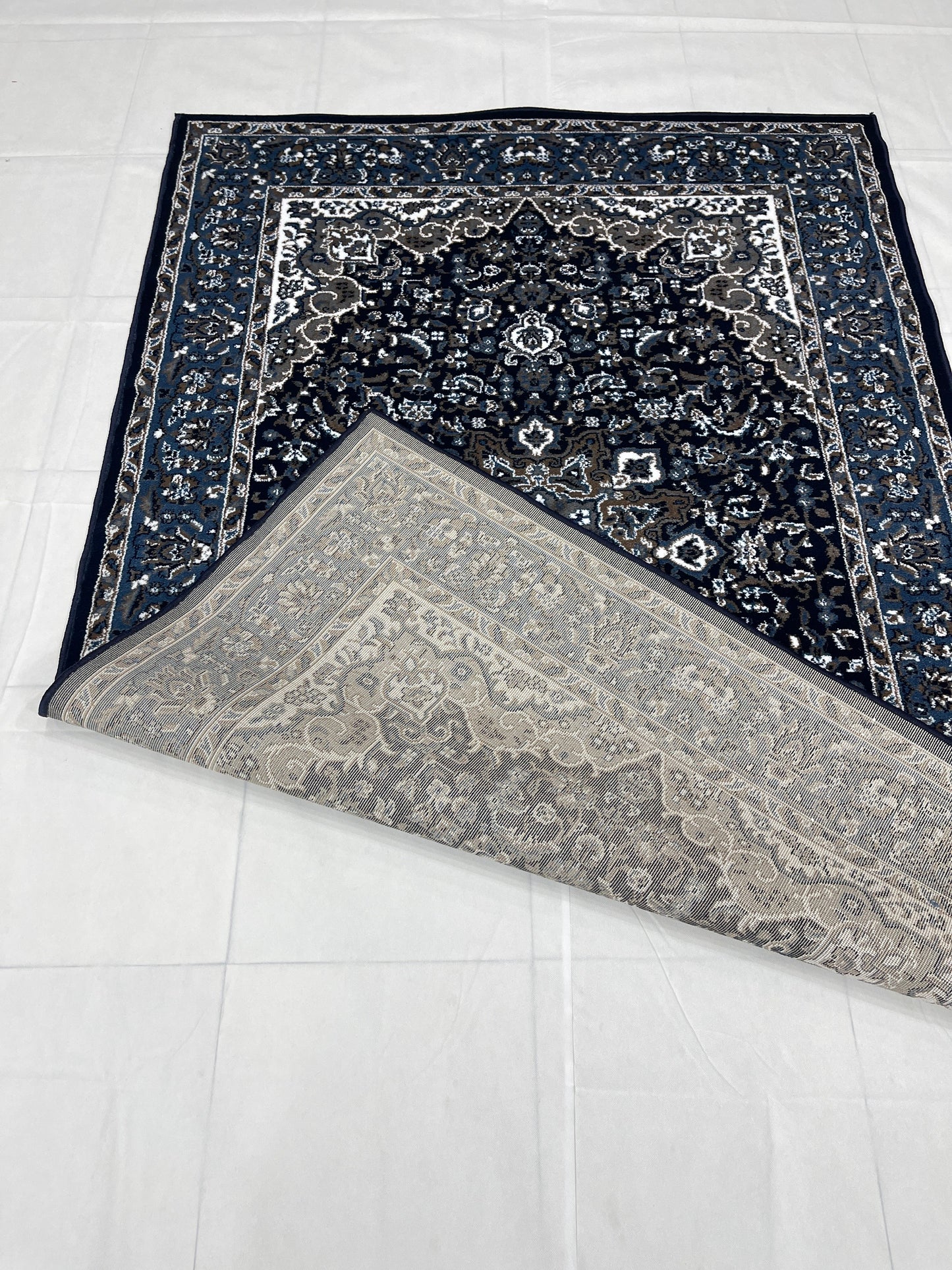 Persian polypropylene Rug,back woven(Article-20-Dark Blue)
Size : 5ft width  x 7.3ft length (150cm x 220cm)