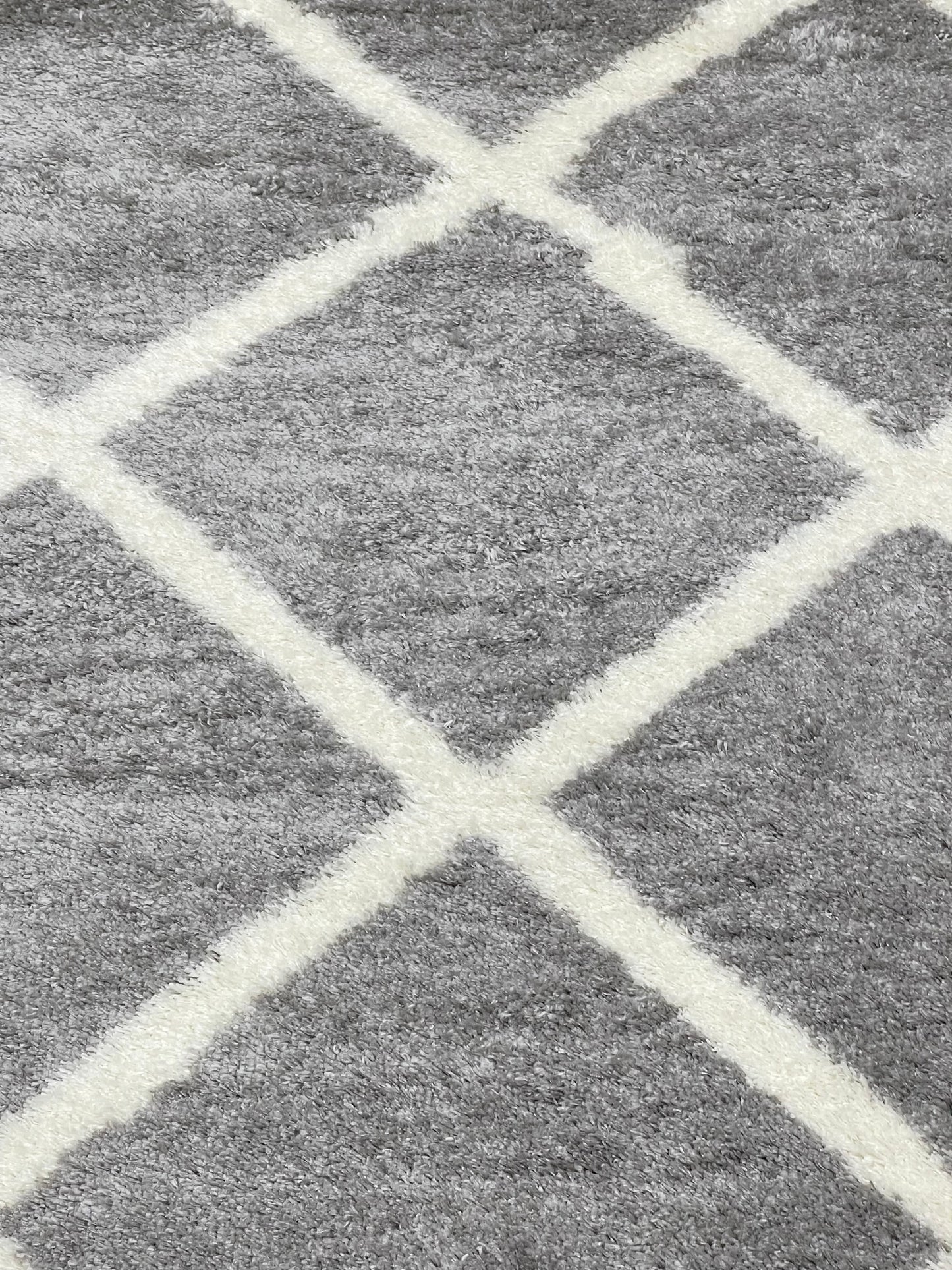 Turkish Shaggy Rug With Woven Back.  Size : 5 Ft Width x 7.3 Ft Length (160cm x 220cm) Article-12-Grey