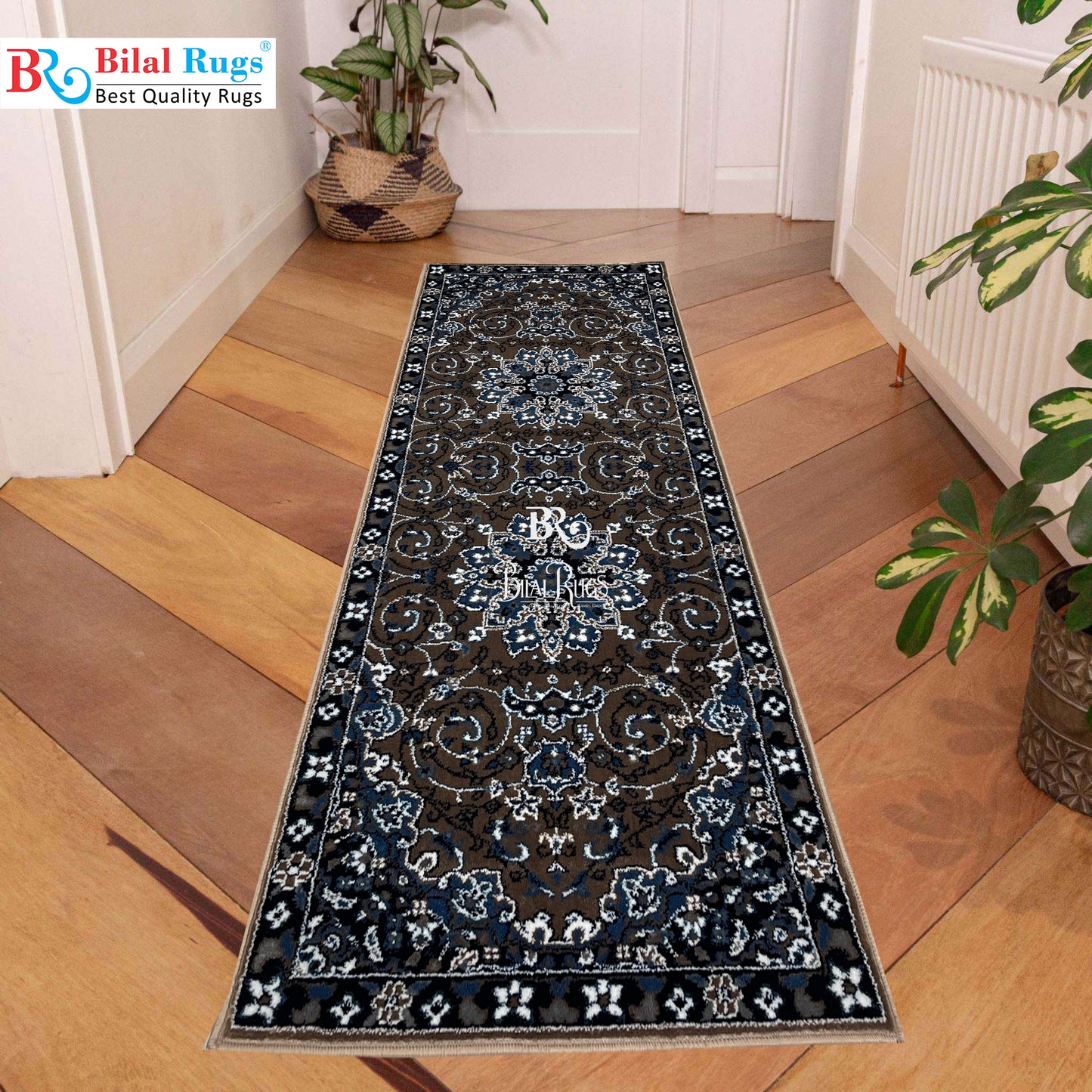 Mink Persian Polypropylene Woven Rug.  Size : 2.6 ft width x 6.6 ft length  (80 cm x 200cm)