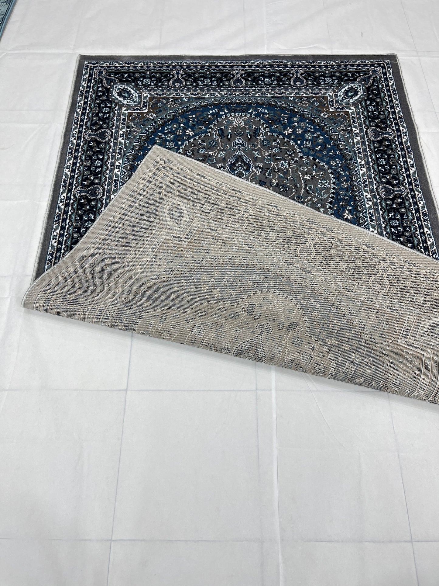 Persian polypropylene Rug,back woven(Article-23-Grey)