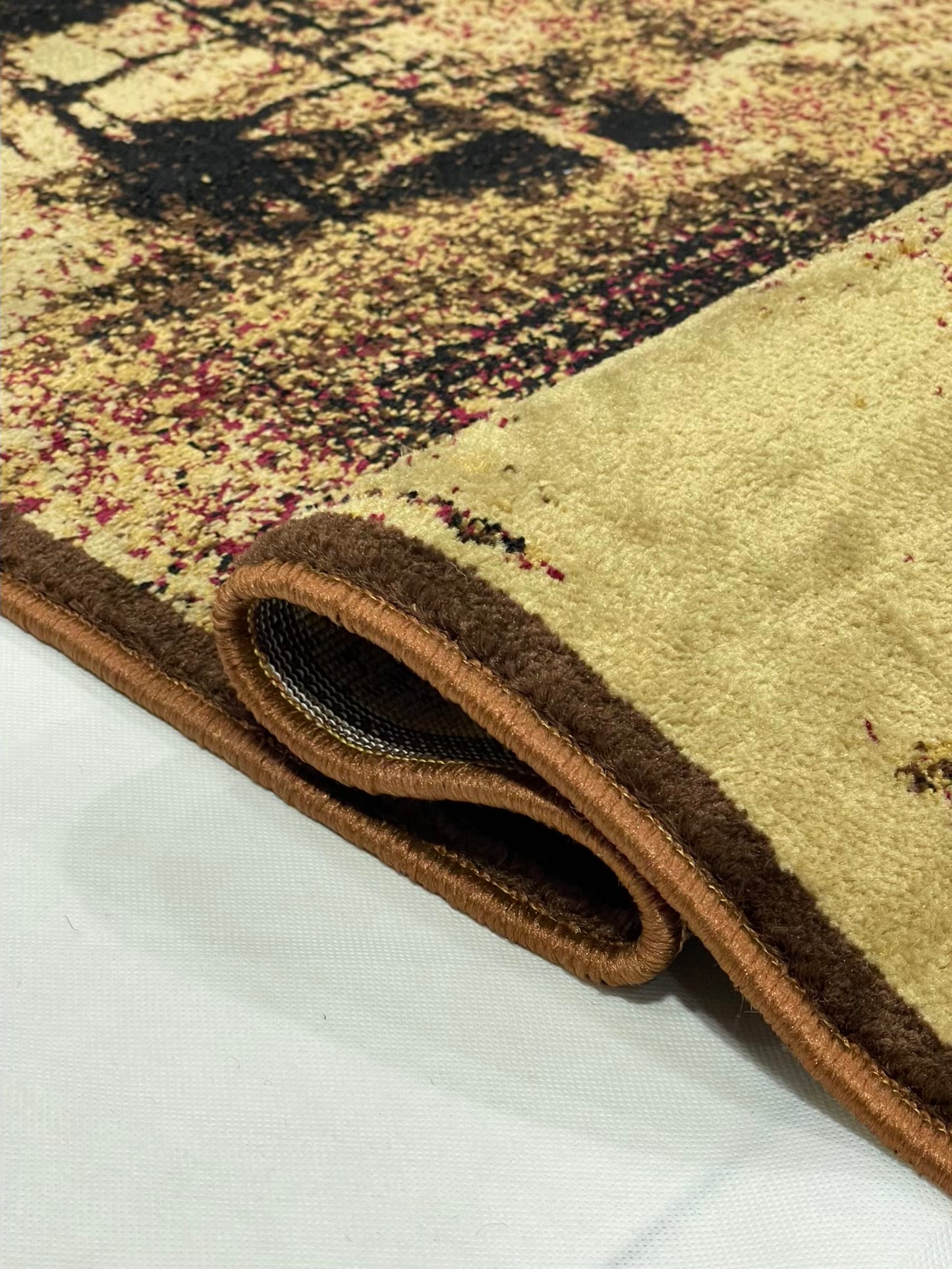 Modern Polypropylene Rug,Woven Back (Article-171-Brown) Size : 4 ft width x 5.6 ft length (120 cm x 170 cm)