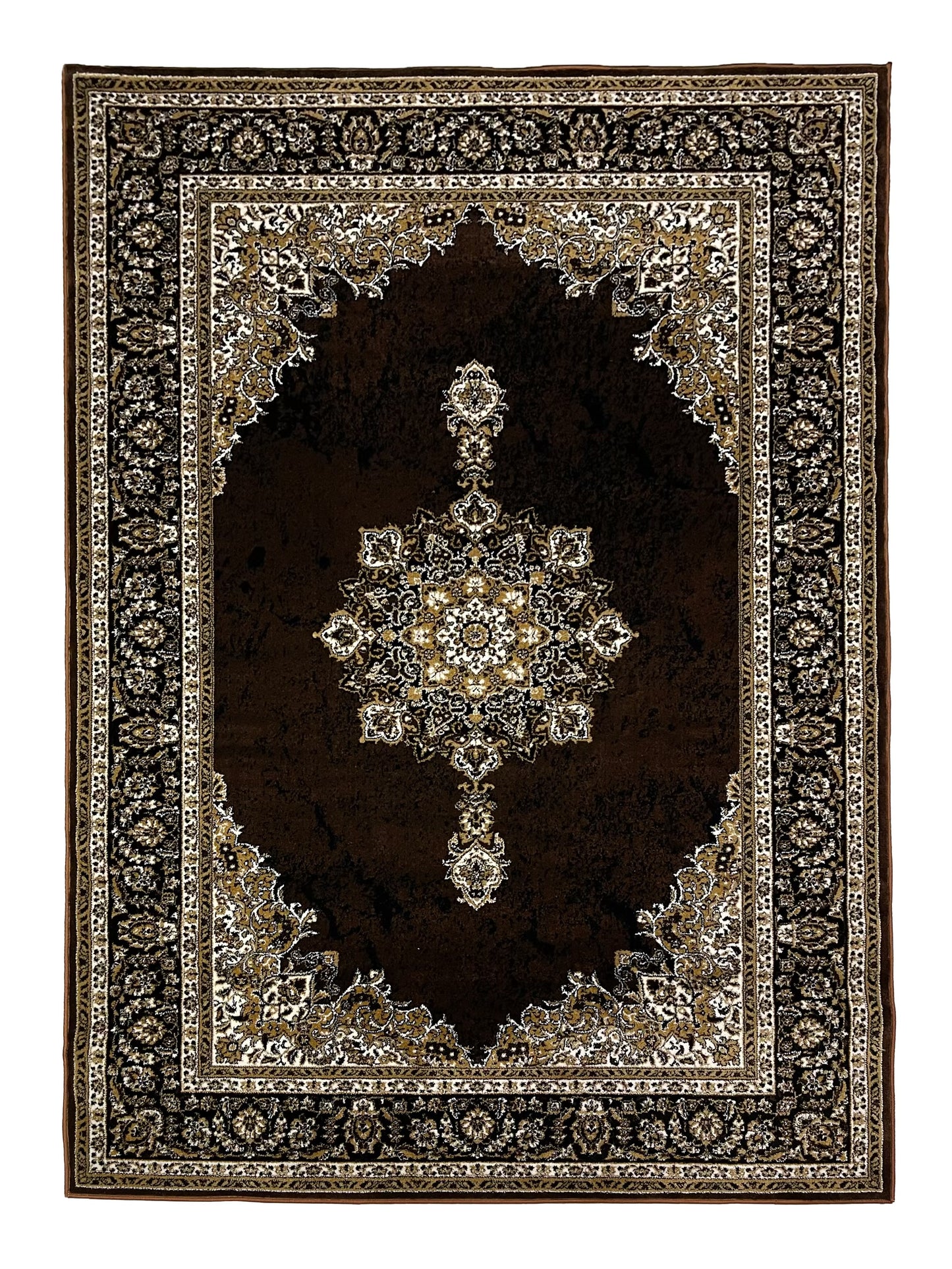 Persian  polypropylene Rug,back woven(Article-1078-Brown)
Size : 6.6 ft width x 9.6 ft length (200cm x 290cm)