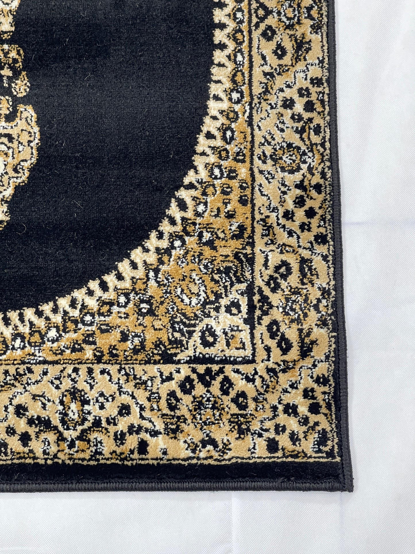 Black persian Polypropylene Woven Rug.  Size : 2.6 ft width x 6.6 ft length  (80 cm x 200cm)