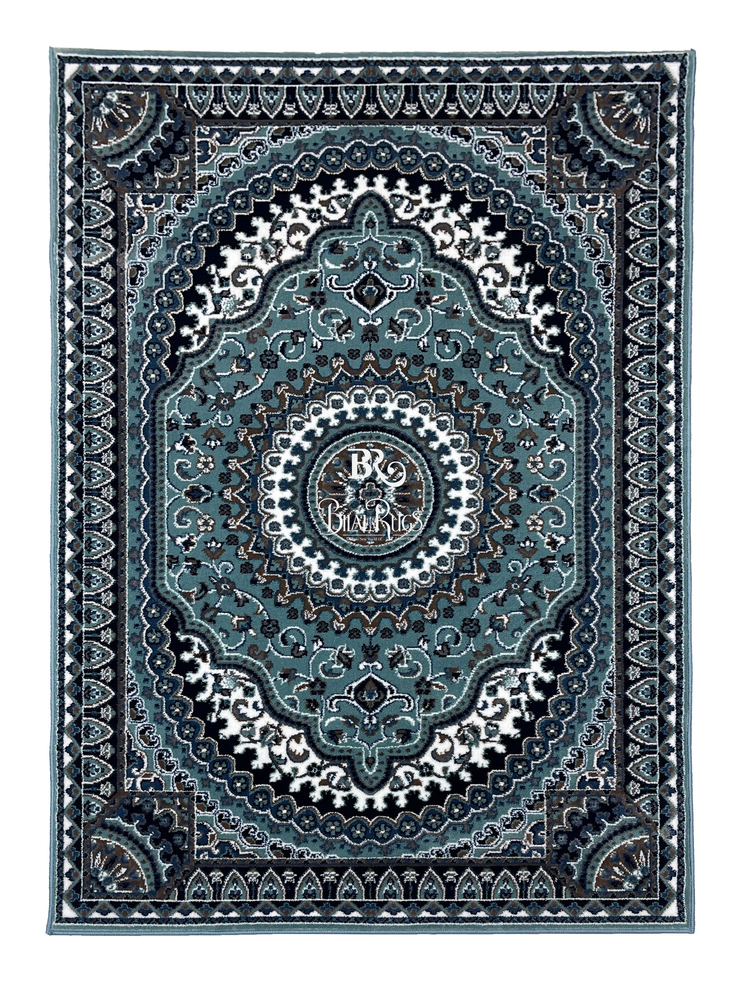 Persian polypropylene Rug,back woven(Article-29-Feroze)
Size : 5ft width  x 7.3ft length (150cm x 220cm)