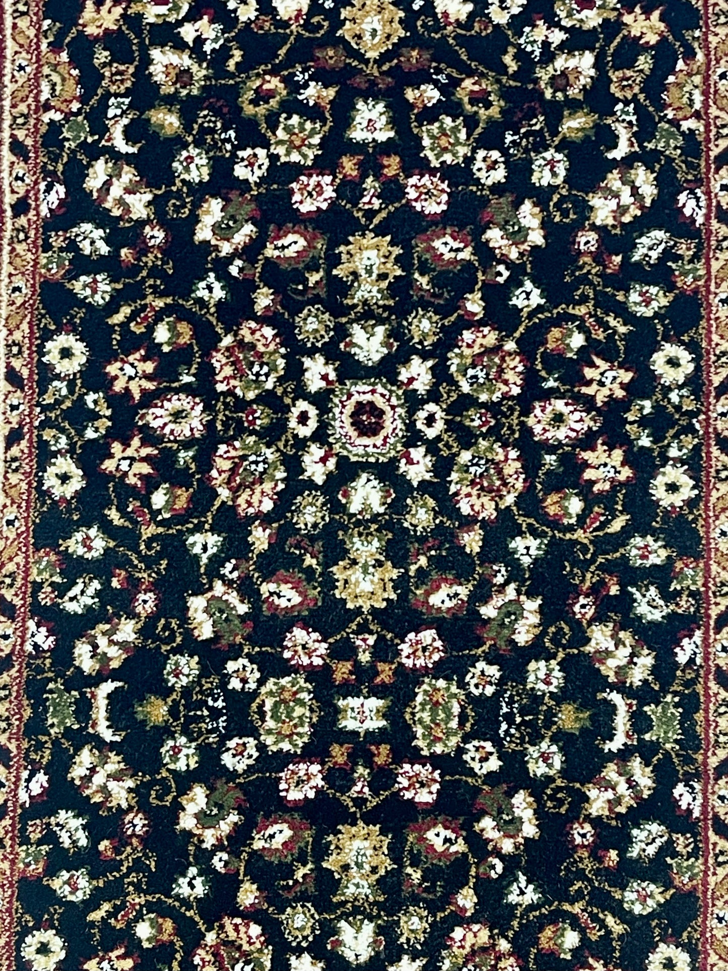 Black Persian Polypropylene Woven Rug.
 Size : 2.6 ft width x 6.6 ft length
 (80 cm x 200cm)