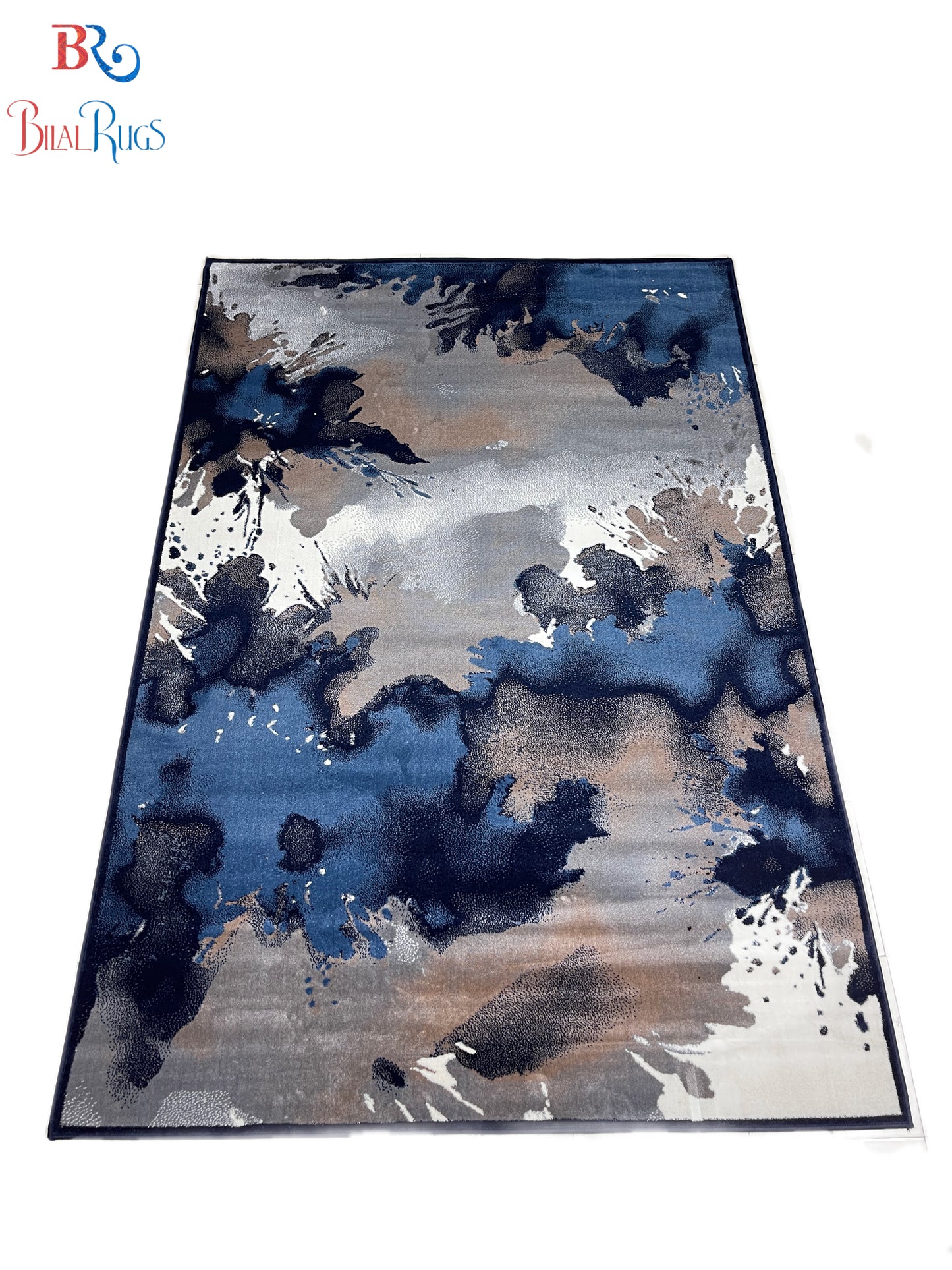 Modern polypropylene Rug,back woven(Article-556-Dark Blue)