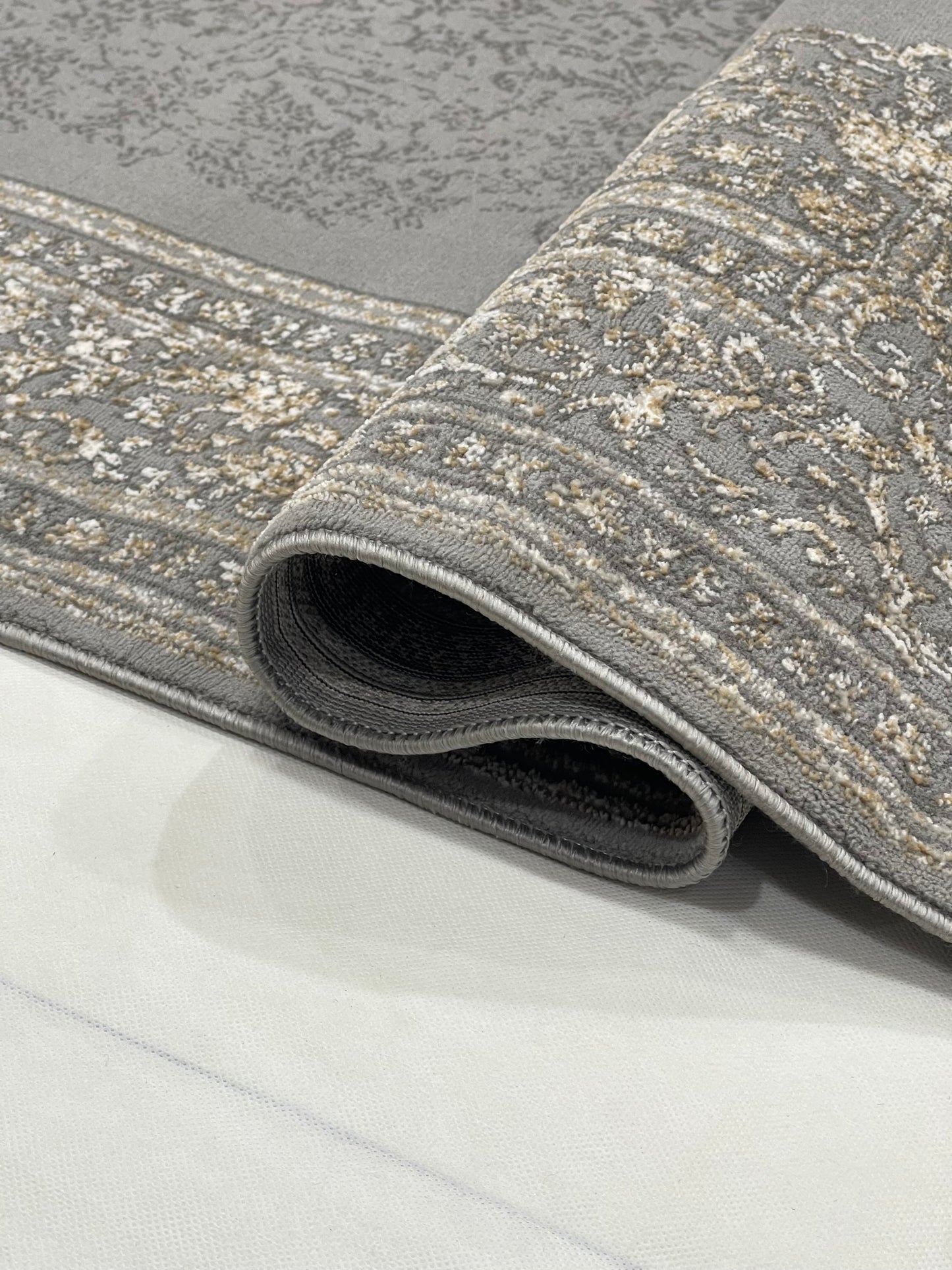 Irani Vintage Woven Rug.  Article -2077-Grey Size: 5 ft width x 7.3 ft length (150cm x 220cm)