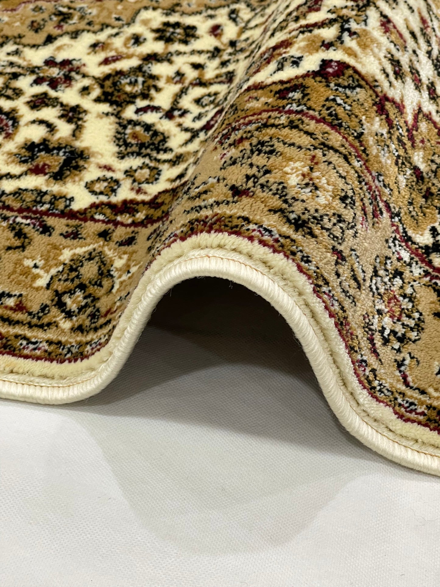 Persian Polypropylene Rug,Woven Back (Article-01-Off White) Size : 3 ft width x 5 ft length (100cm x 150 cm)