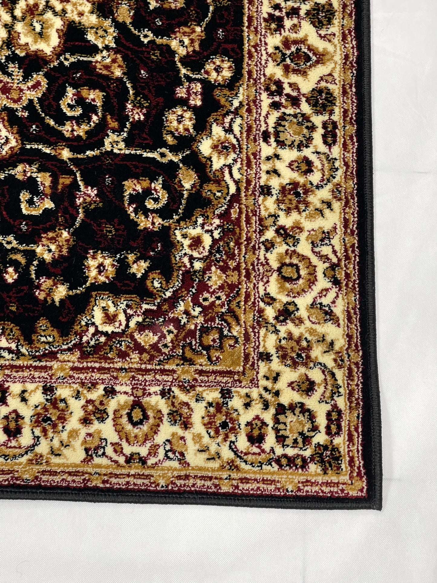 Persian Polypropylene Rug,Woven Back (Article-19-Black) Size : 3 ft width x 5 ft length (100cm x 150 cm)