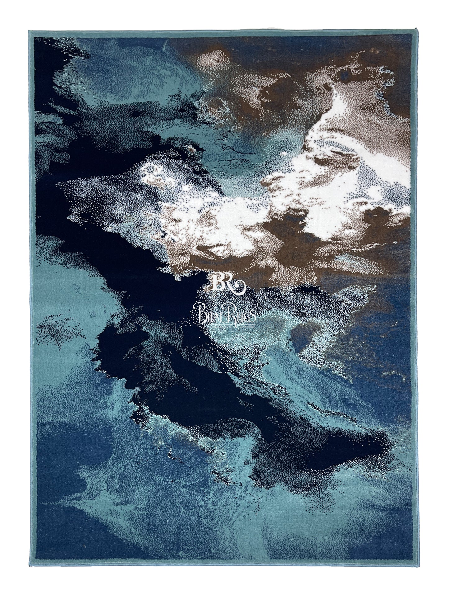 Modern Polypropylene Rug,back woven(Article-1654-Feroze) Size : 5ft width  x 7.3ft length (150cm x 220cm)