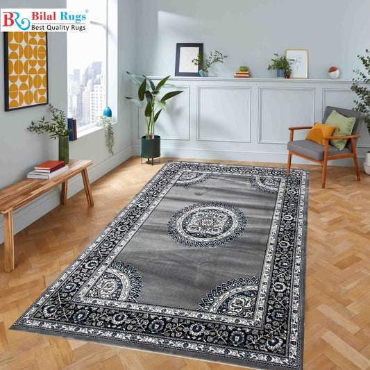 Persian Polypropylene Rug,back woven(Article-57-Grey)
Size : 5ft width  x 7.3ft length (150cm x 220cm)