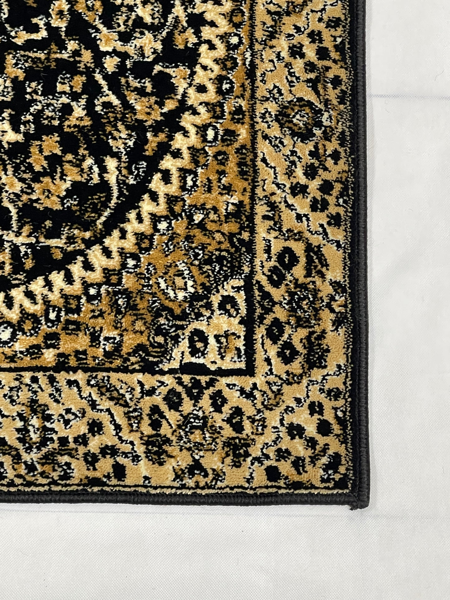 Black Persian Polypropylene Woven Rug.  Size : 2.6 ft width x 6.6 ft length  (80 cm x 200cm)