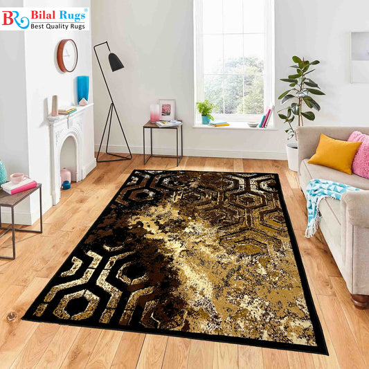 Modern polypropylene Rug,back woven(Article-663-Black)
