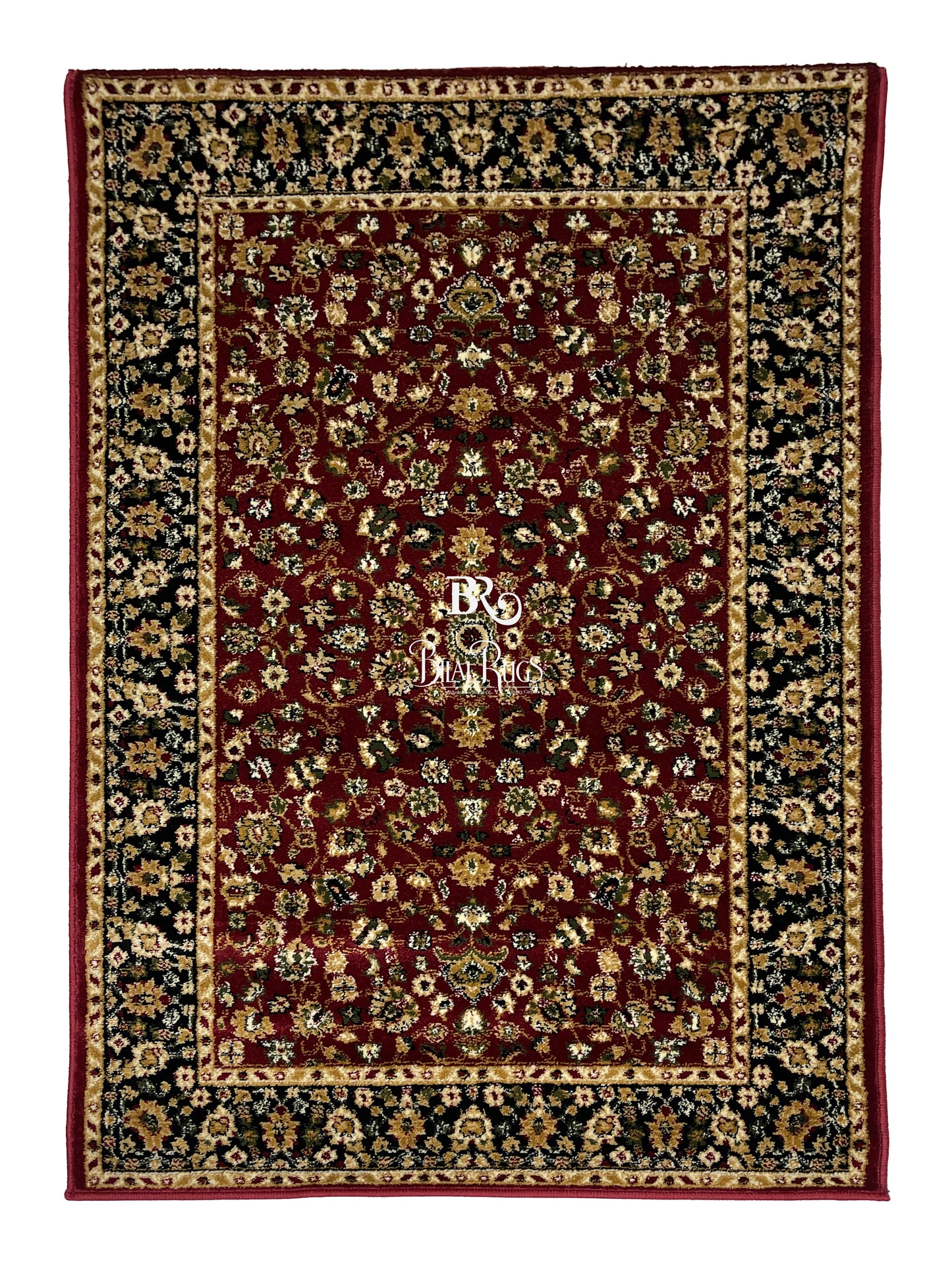 Persian Polypropylene Rug,Woven Back (Article-140-Red) Size : 3 ft width x 5 ft length (100cm x 150 cm)