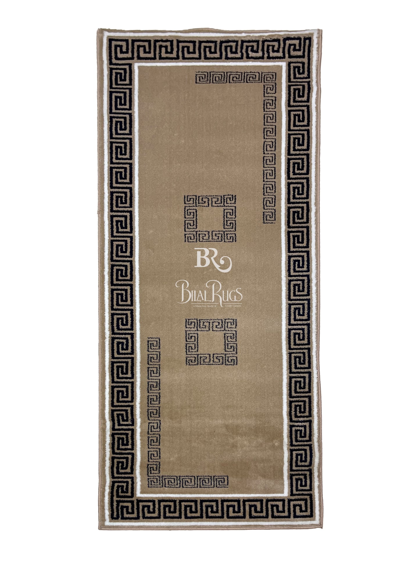 Mink Versace Polypropylene Woven Rug.  Size : 2.6 ft width x 6.6 ft length  (80 cm x 200cm)