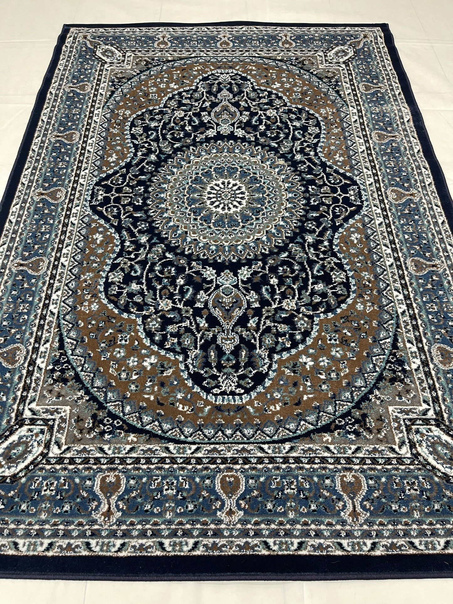 Persian  Polypropylene Rug,back woven(Article-23-Dark Blue)
Size : 5ft width  x 7.3ft length (150cm x 220cm)