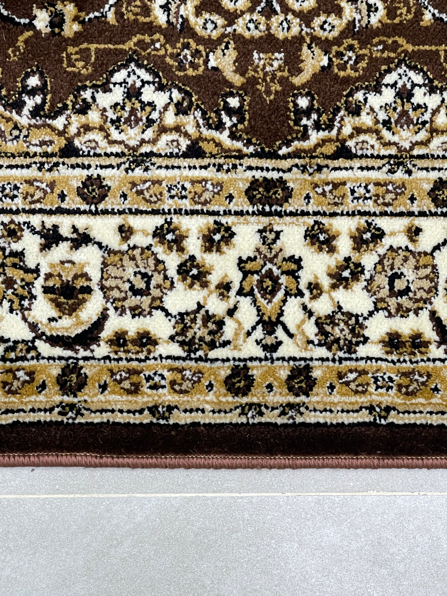 Persian Polypropylene Rug,back woven(Article-19-Brown) Size : 5ft width  x 7.3ft length (150cm x 220cm)