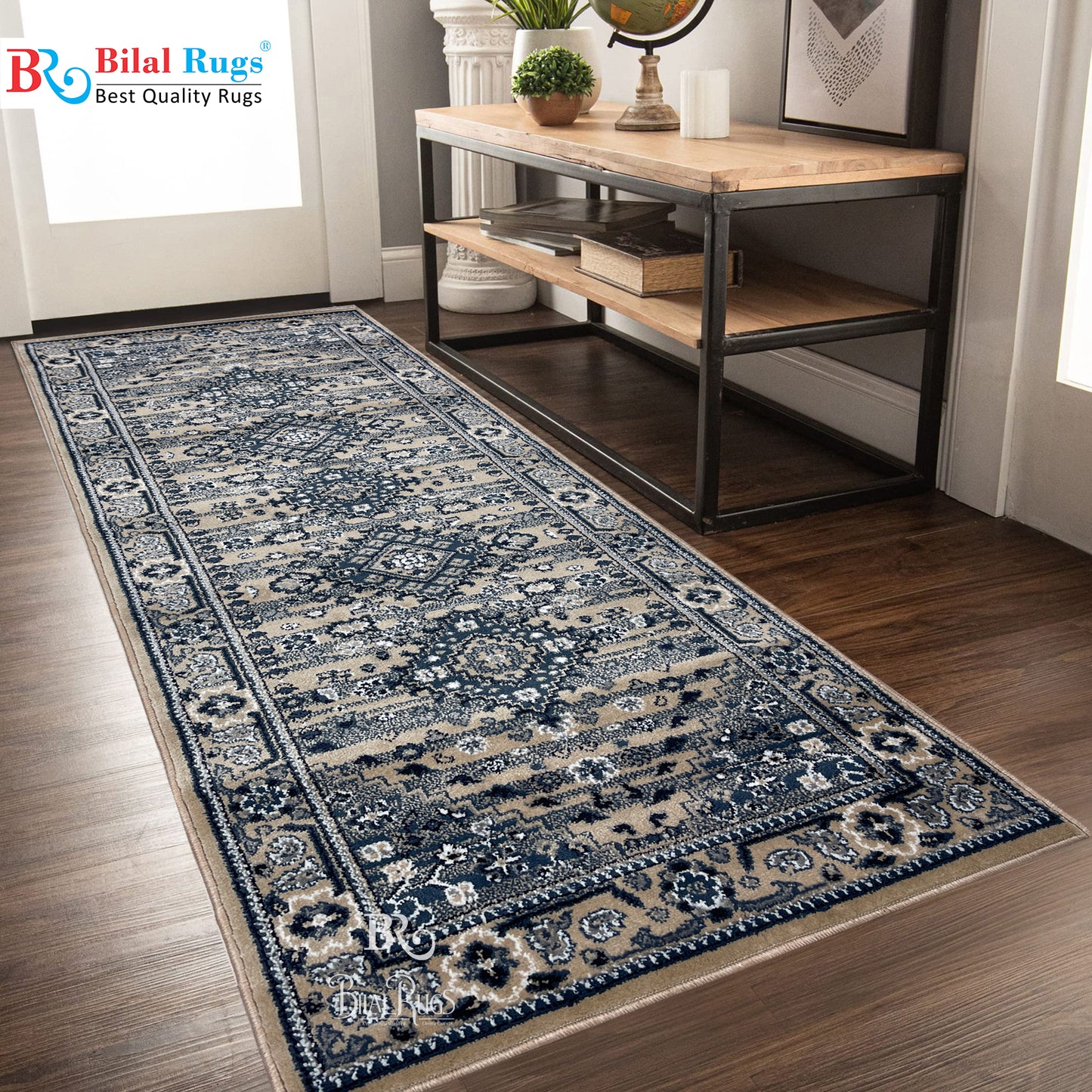 Mink Persian Polypropylene Woven Rug.
 Size : 2.6 ft width x 6.6 ft length
 (80 cm x 200cm)