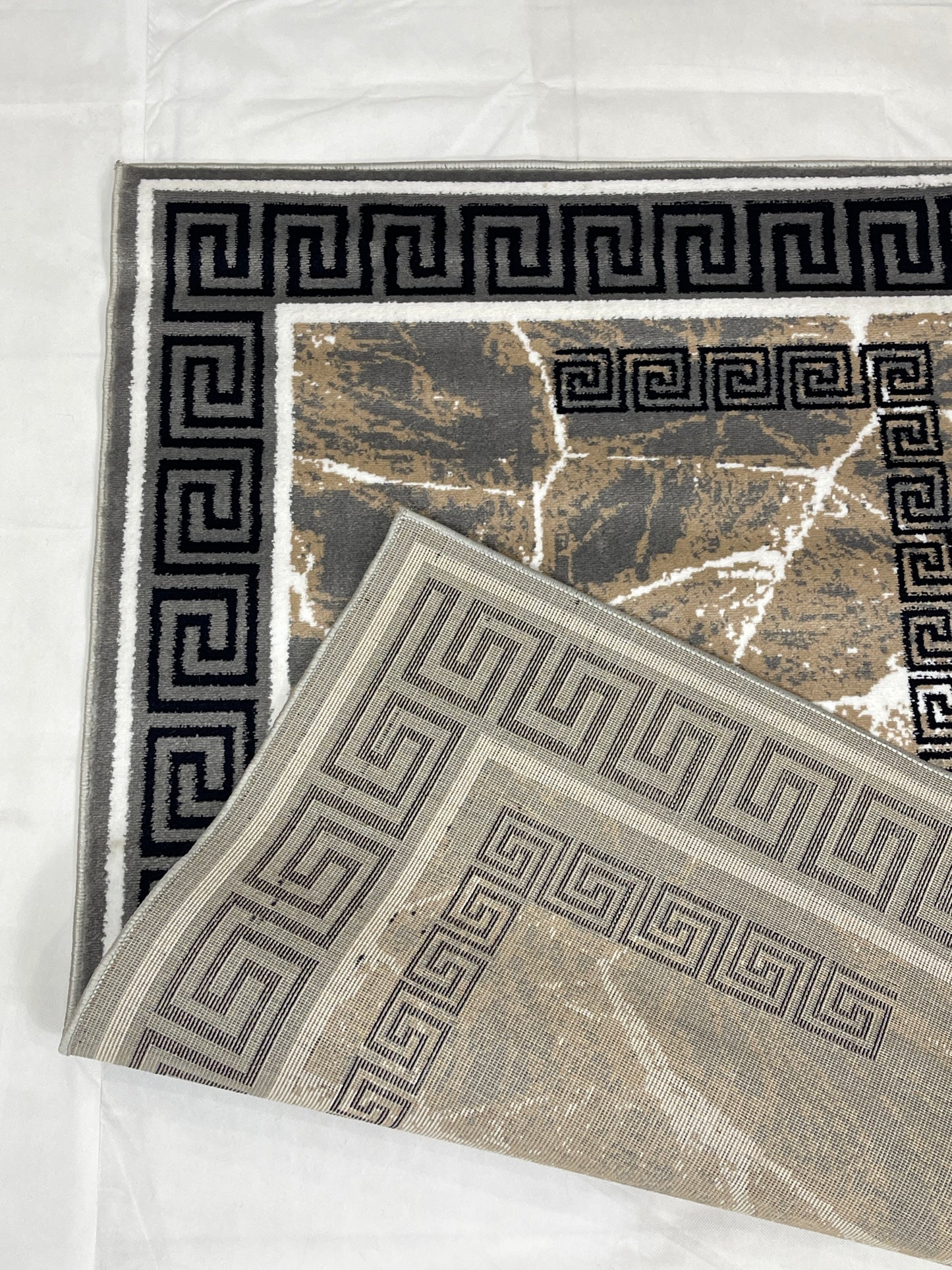 Modern Polypropylene Rug,Woven Back (Article-72-Grey) Size : 3 ft width x 5 ft length (100cm x 150 cm)