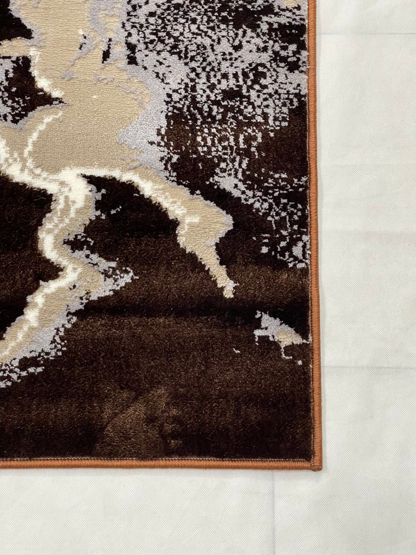Pakistani Silk Woven Rug.(Article-1461-Brown) Size : 5ft width  x 7.3ft length (150cm x 220cm)