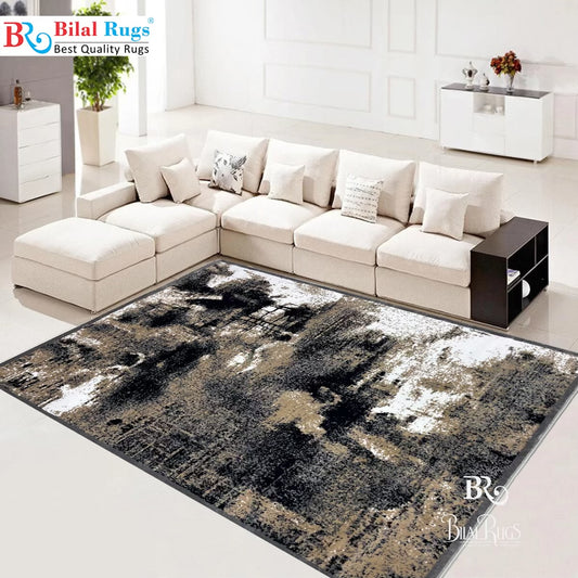 Modern Polypropylene Rug,back woven(Article-1654-Grey)
Size : 5ft width  x 7.3ft length (150cm x 220cm)