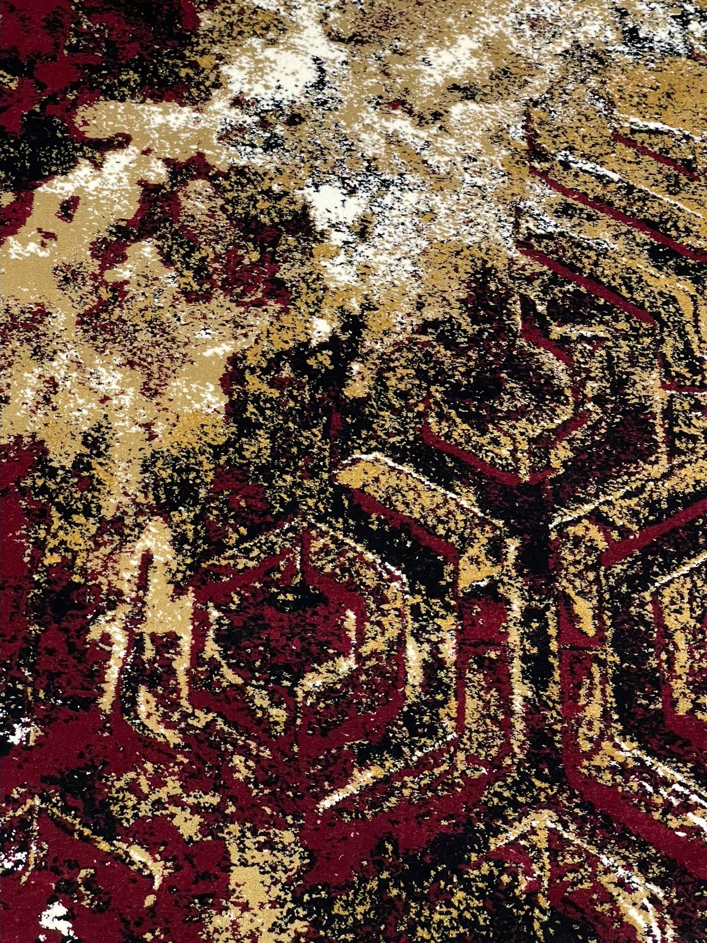 Modern  Polypropylene Rug,Back Woven(Article-6871-Red)