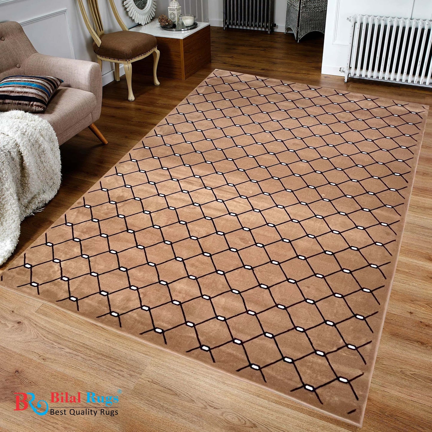 Modern polypropylene Rug,back woven(Article-443-Mink)
Size : 6.6 ft width x 9.6 ft length (200cm x 290cm)