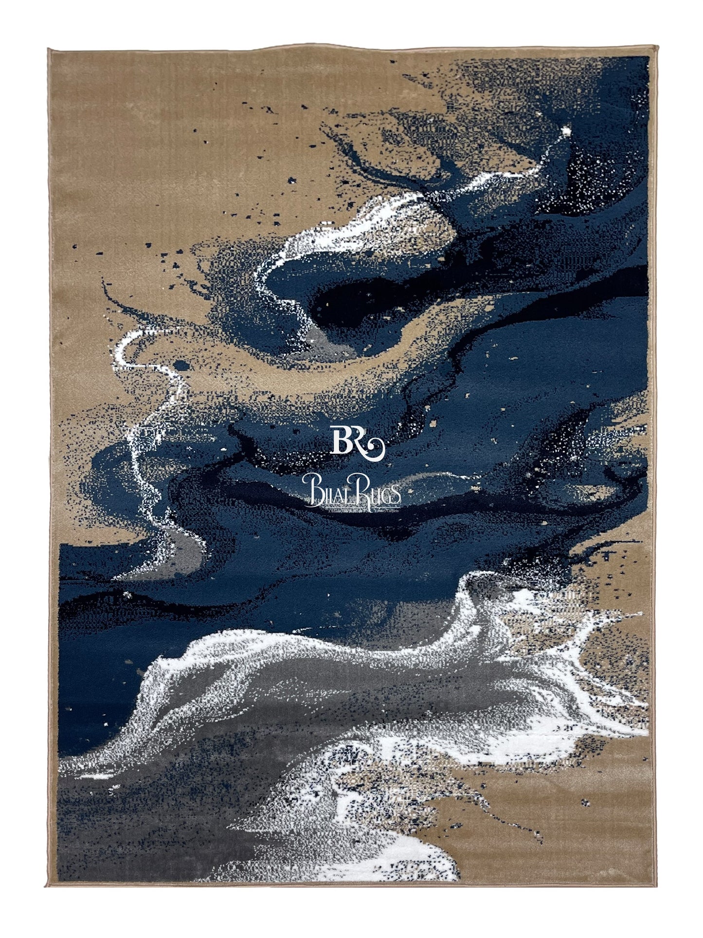 Modern polypropylene Rug,back woven(Article-6772-Mink ) Size : 5ft width  x 7.3ft length (150cm x 220cm)