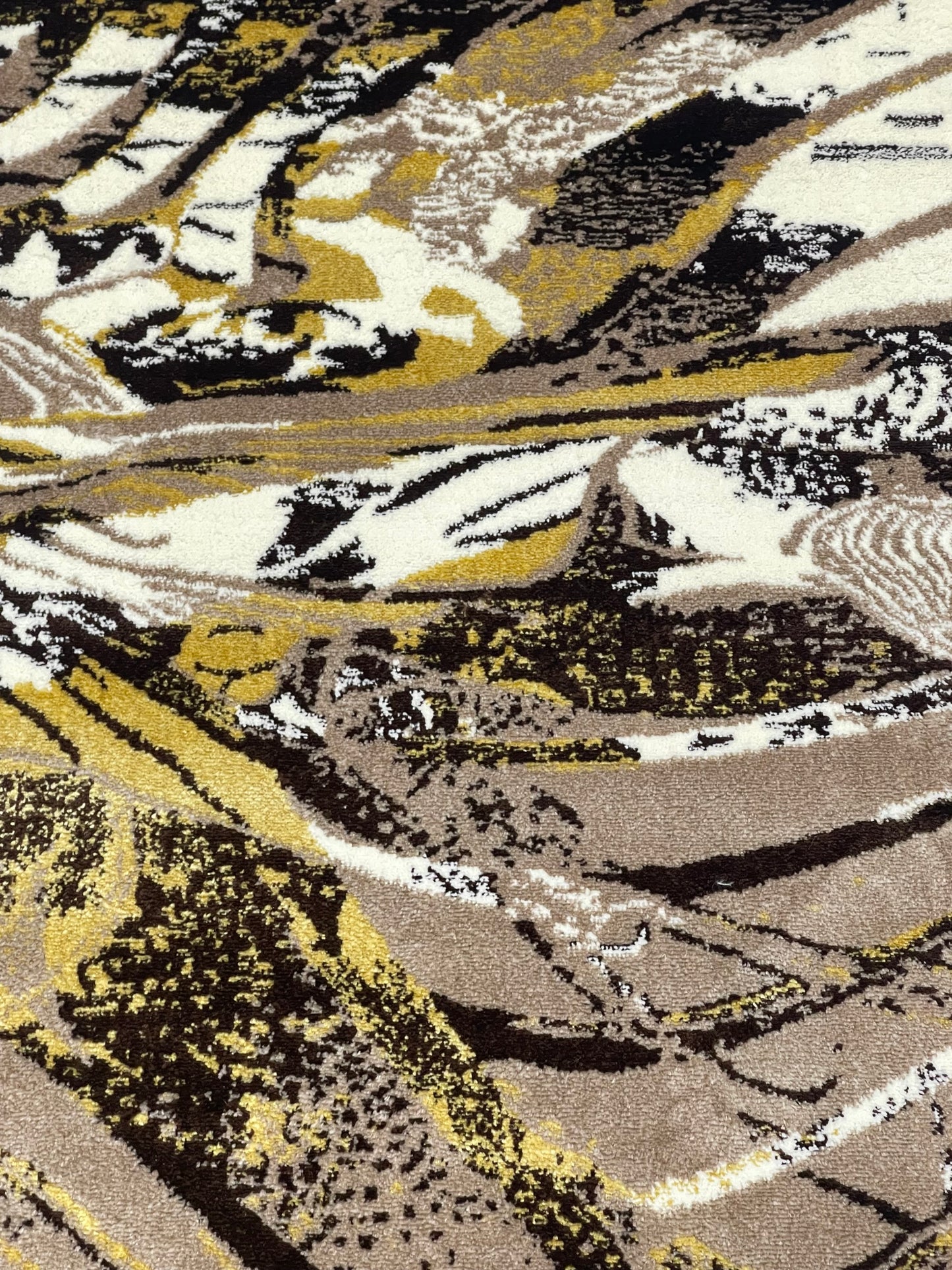 Polyester Silk Woven Rug.(Article-1564-Beige) Size : 4 ft width x 5.6 ft length