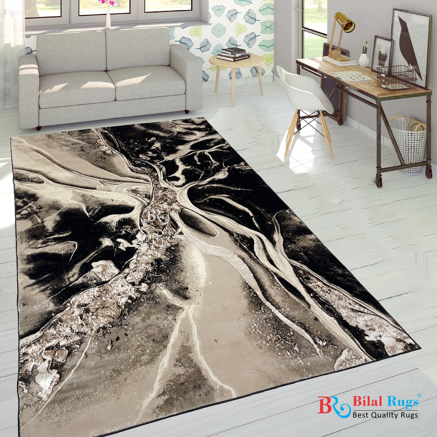 Turkish Top Quality Silk.(Article-1096-Black) Size: 6.6 ft width x 9.6 ft length (200cm x 290cm)