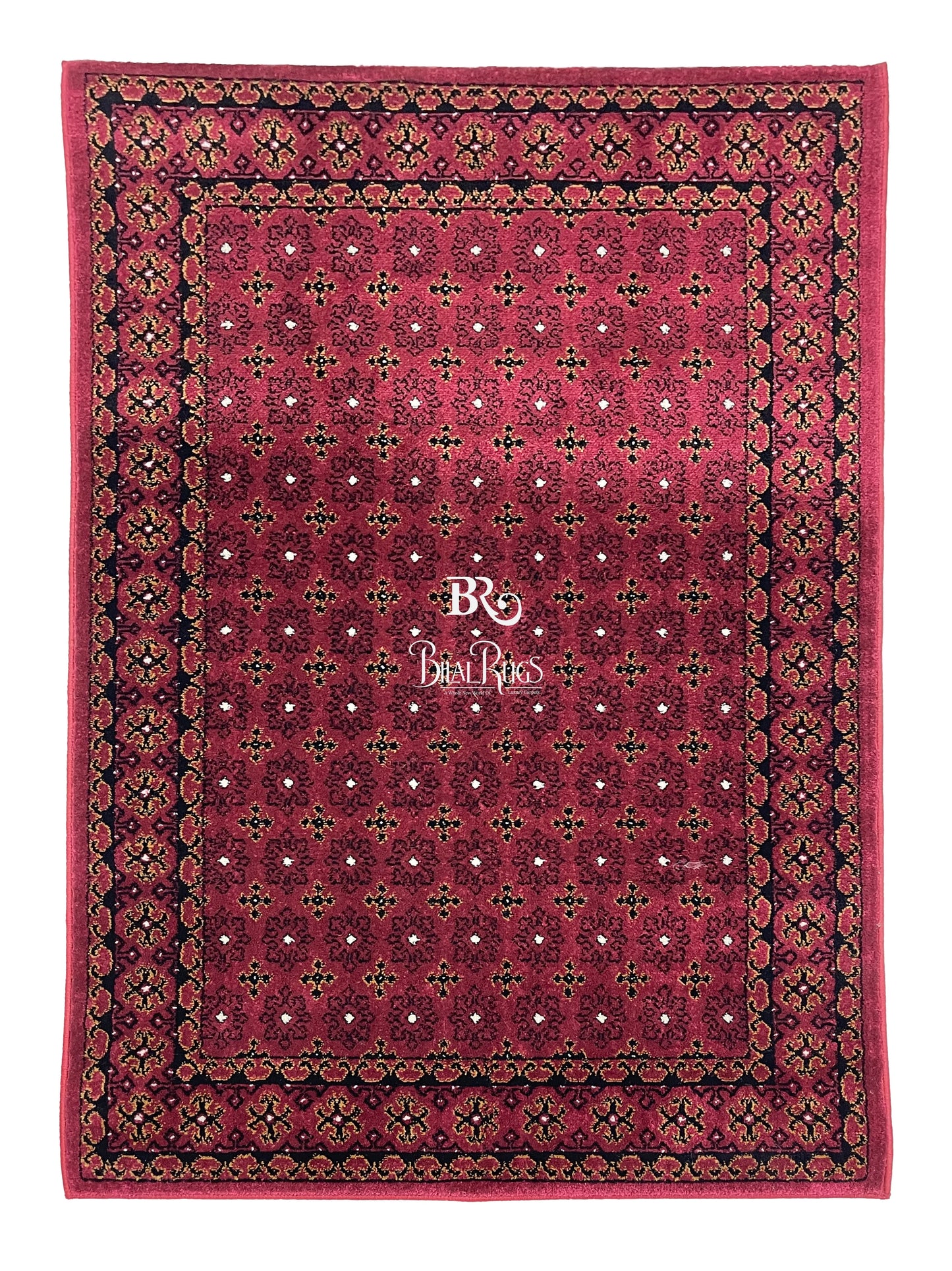 Persian Polypropylene Rug,Woven Back (Article-27-Red) Size : 3 ft width x 5 ft length (100cm x 150 cm)