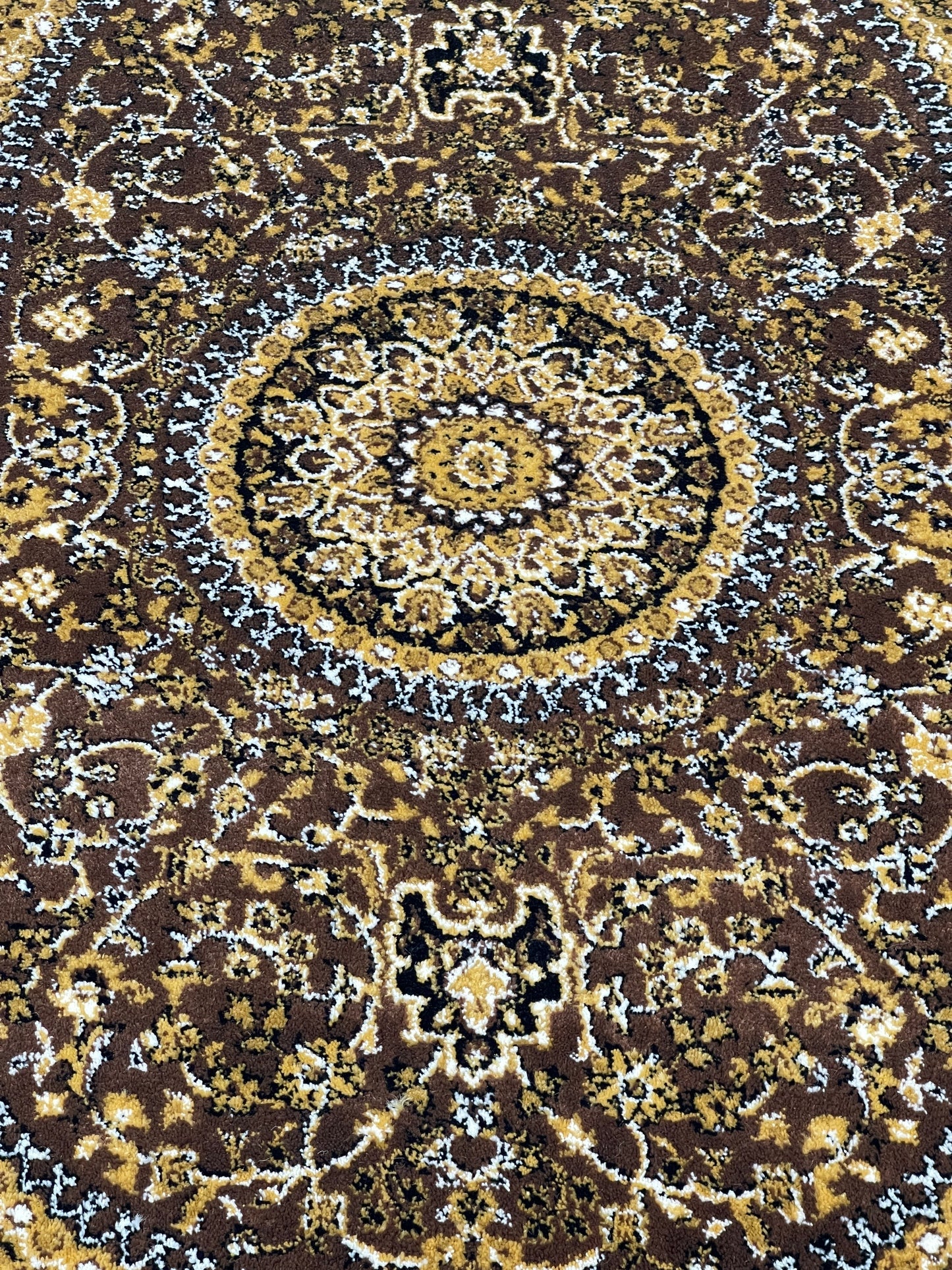 Persian Polypropylene Rug,Woven Back (Article-22-Brown)