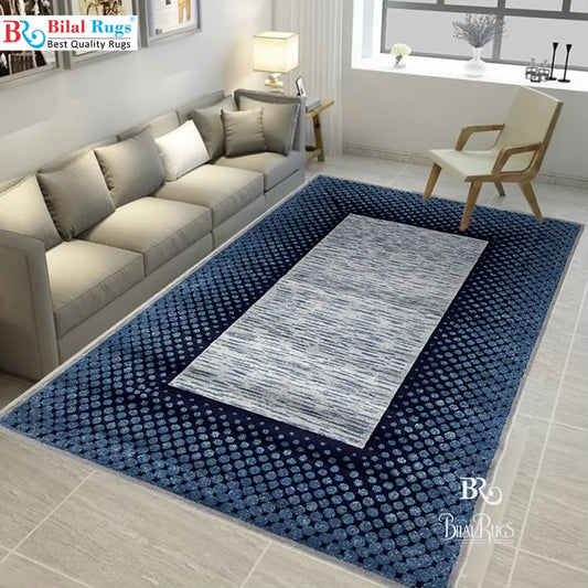Modern polypropylene Rug,back woven(Article-1056-Grey) Size : 5ft width  x 7.3ft length (150cm x 220cm)
